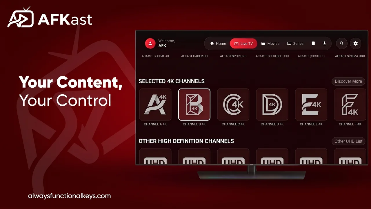 IPTV player live TV screen on Android TV
