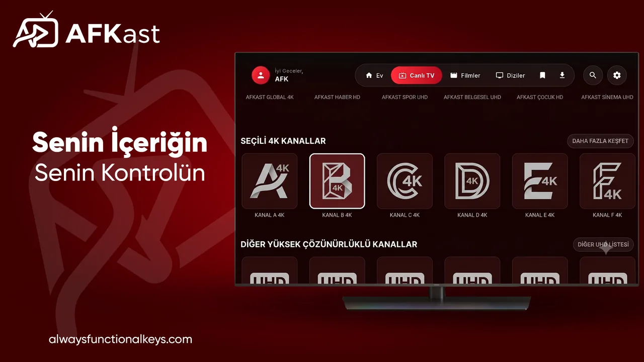 AFKast canlı TV kanalları ve EPG — Android TV